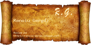 Renoiu Gergő névjegykártya